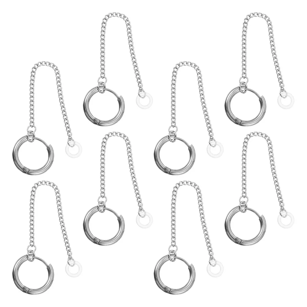 

8pcs Earrings Wireless Earphone Chain Holder Sports Dangle Earrings With Earphone Anti-Lost Holder Clip Ear Buckles Loss Device