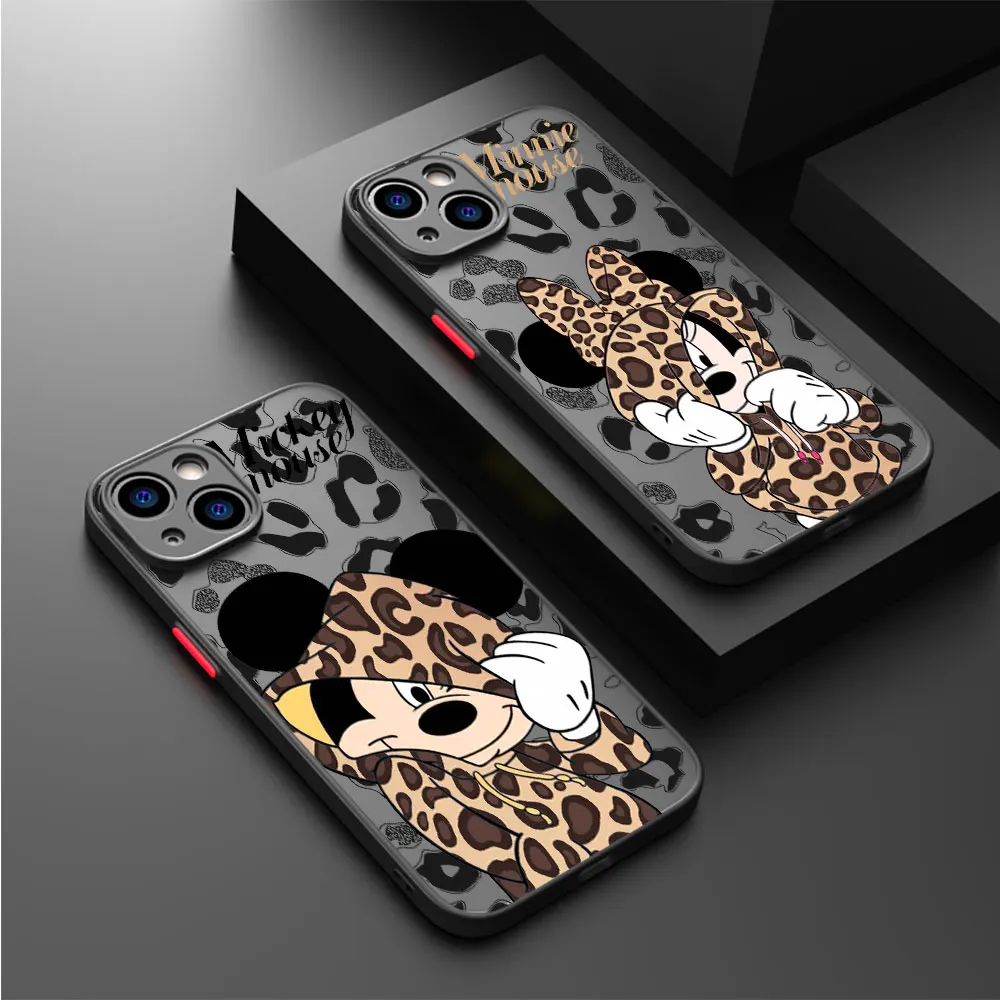 Phone Case for iPhone 8 Plus 15 Pro Max XR X 13 Mini 14 Plus XS Max 12 7 11 Pro Disney Minnie Mouse Shockproof Matte Cover