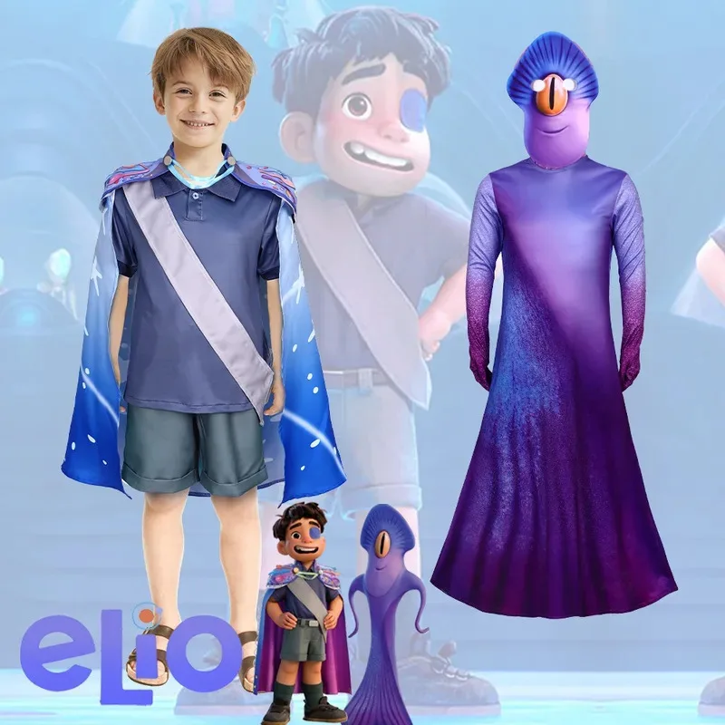 

XT8Movie Elio Cosplay Alien Costume Kid Funny Parody Halloween Costume Boy Girl Anime Role Play Outfit Birthday Party ClothXT6@!