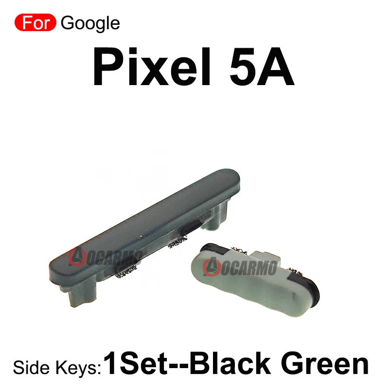 Green Black For Google Pixel 5A Power on off  Volume Buttons Side Button Keys Replacement Parts