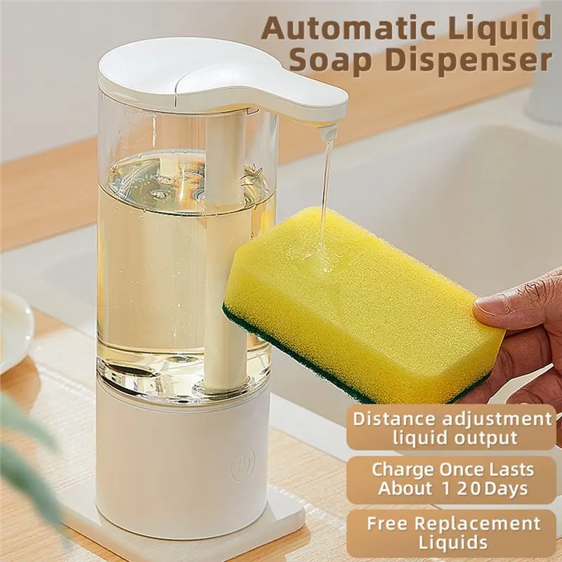 B02C-Automatic Detergent Dispenser Wall-Mounted 500Ml IPX5 Waterproof Sensor Hand Washing Soap Dispenser