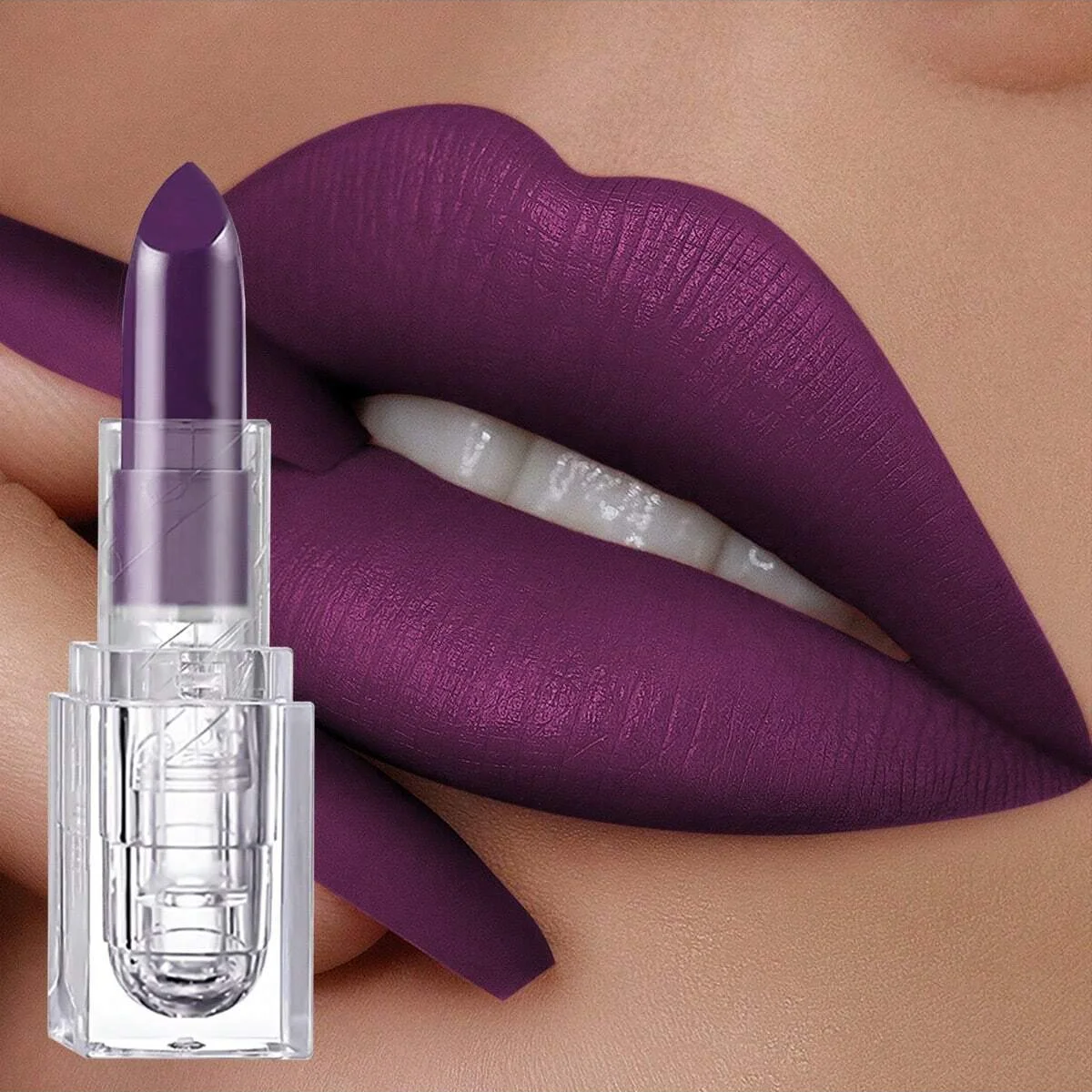 Matte Purple Lip Gloss Moisturizing Matte Glamor Non-stick Cup High Pigmented Lipsticks For Cosplay Party Makeup Cosmetics