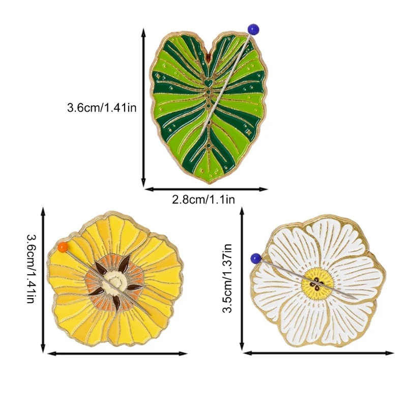 3 unidades porta-agulhas magnéticas formato flor suportes pinos magnéticos