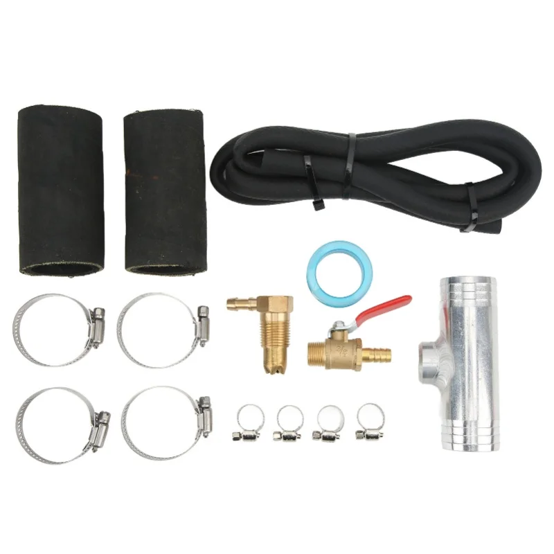 Auxiliary Transfer Tank Connector Kit With Fuel Pipe Connector Tee Clamp 11025 Replacement For Ford F250 Diesel Trucks Silver