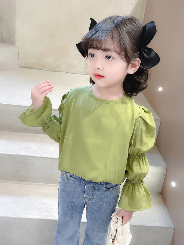 

Teen Girls Spring Autumn Fashion Tops Long Sleeve Korean Casual Style Sweatshirts Children T-Shirts for 2-8 Years