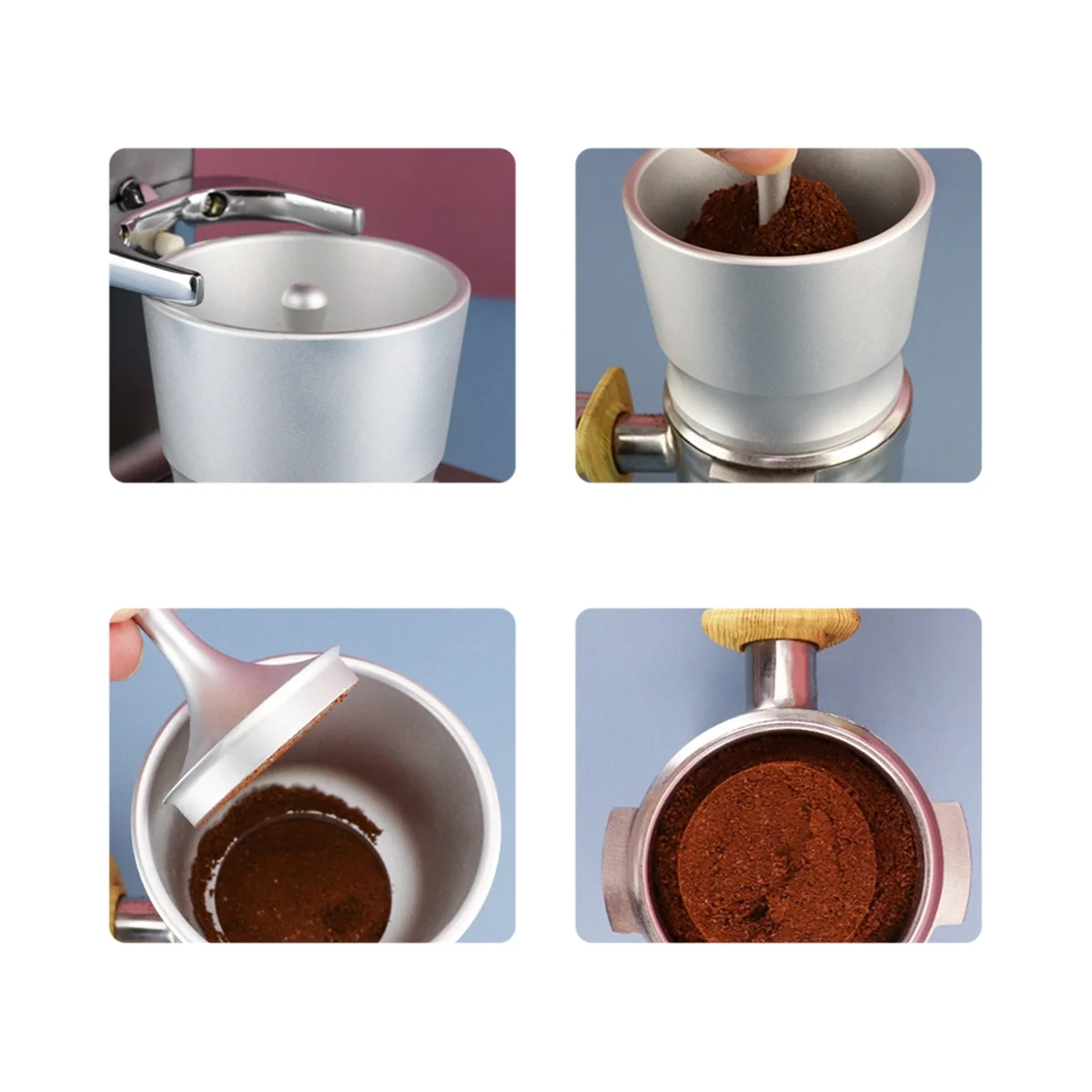 Grinder anello di dosaggio intelligente in alluminio per ciotola di fermentazione raccoglitrice di polvere di caffè Espresso Barista Tool 58mm nero