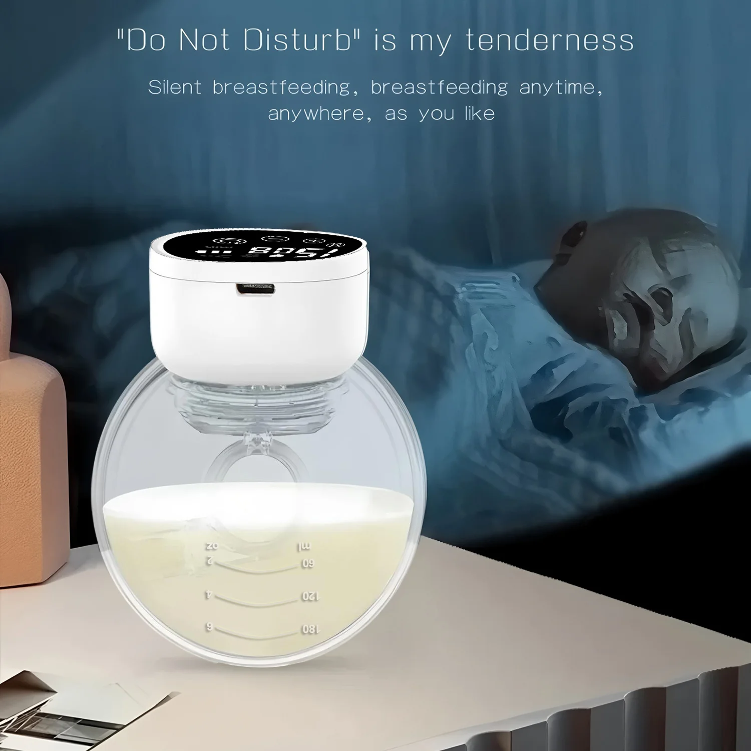 

F1 Household Wearable Breast Pump Hands Free Electric Breast Pumps Comfort Breastfeeding Milk Collector with Milk storage bag