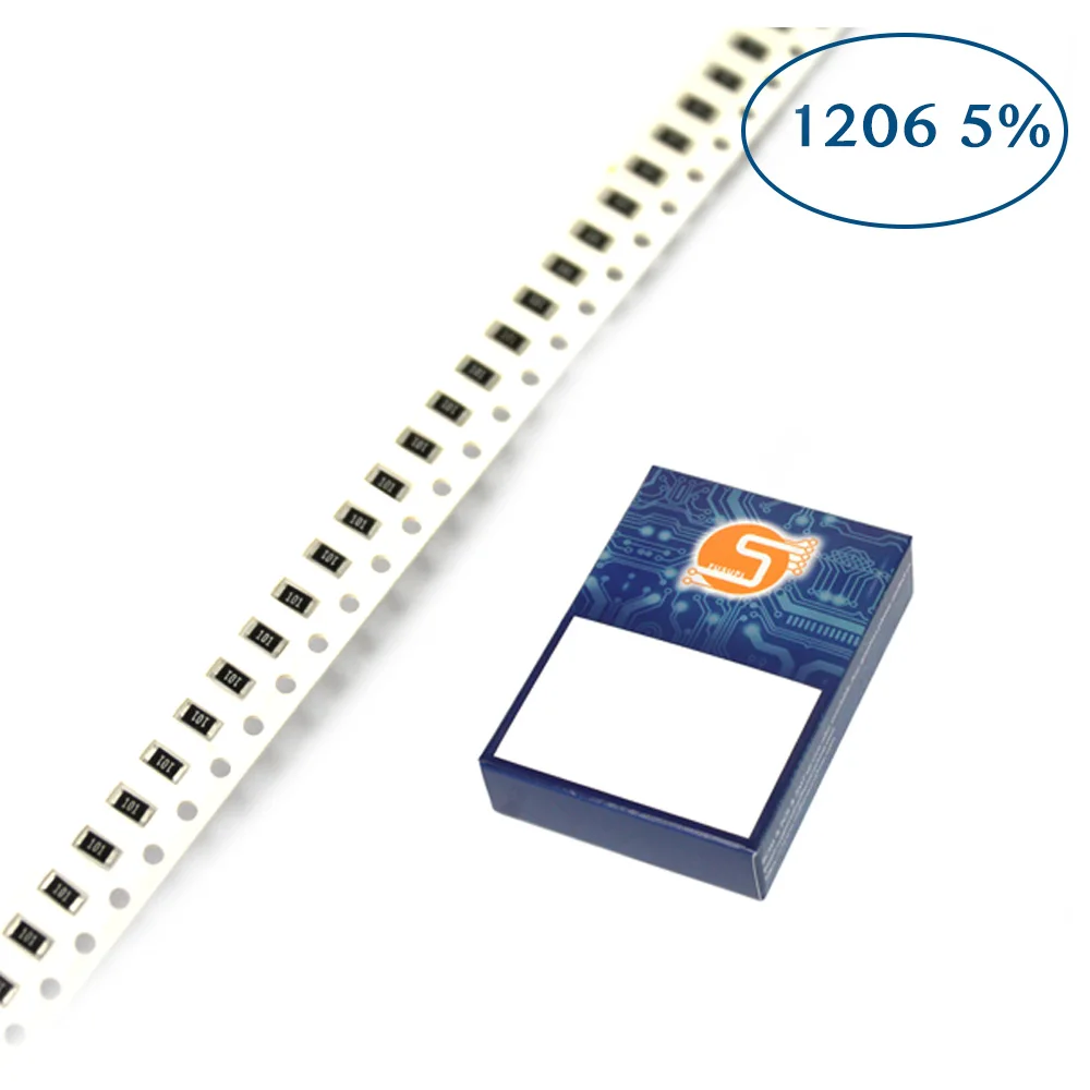 100pcs 1206 5% SMD resistor 0R ~ 10M 1/4W 0 1 10 100 150 220 330 ohm 1K 2.2K 4.7K 10K 100K 1R 10R 100R 150R 220R 330R 470R 1M