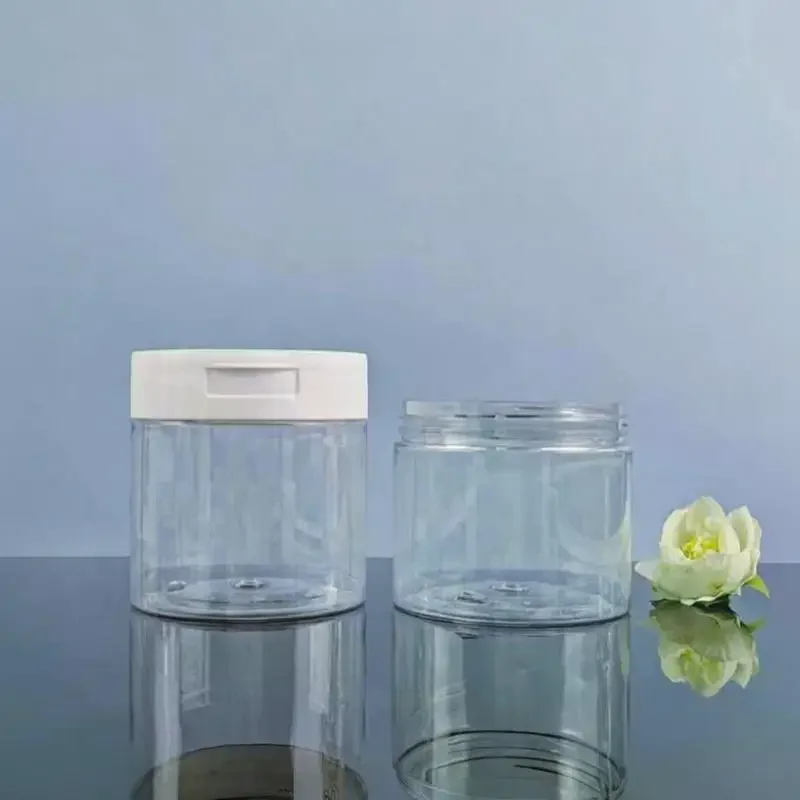 Makeup Remover Pad Jar With Tweezers Round Clear Container Jars Empty Bottle Wide Mouth Flap Bottle Storage Lotion