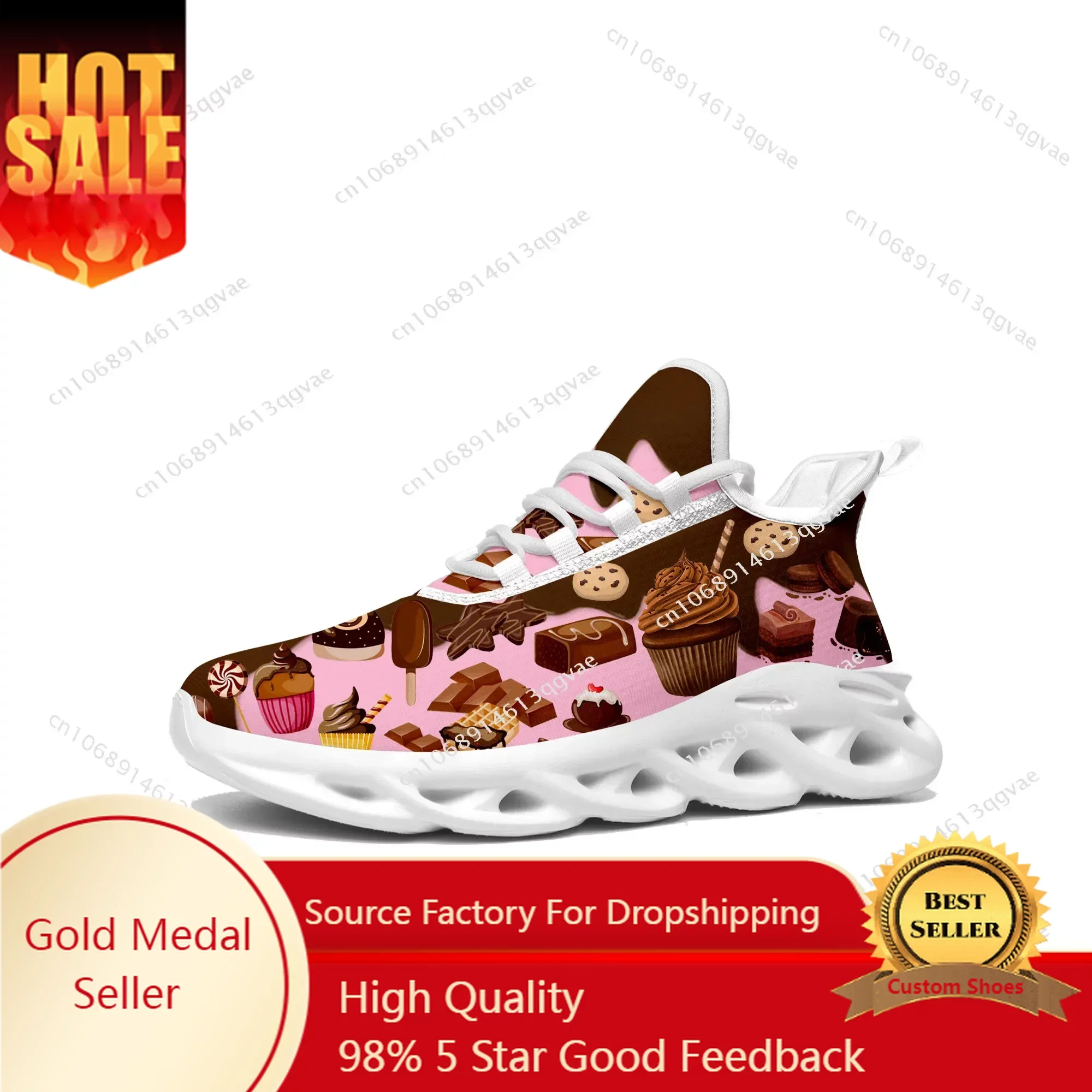 

Cartoon Cake Chef Flats Sneakers Mens Womens Sports Running High Quality Sneaker Lace Up Mesh Footwear Tailor-made Shoe White