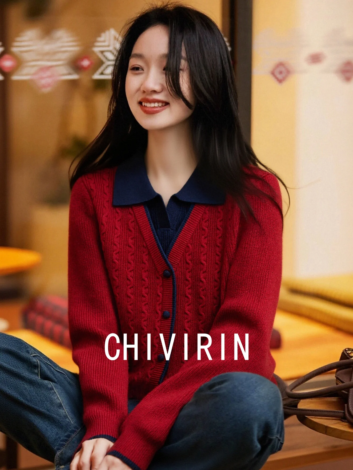 

Новинка! Женский вязаный свитер с эффектом двухслойности, цветными блоками, приталенный, с круглым вырезом, универсальный, с длинными рукавами.