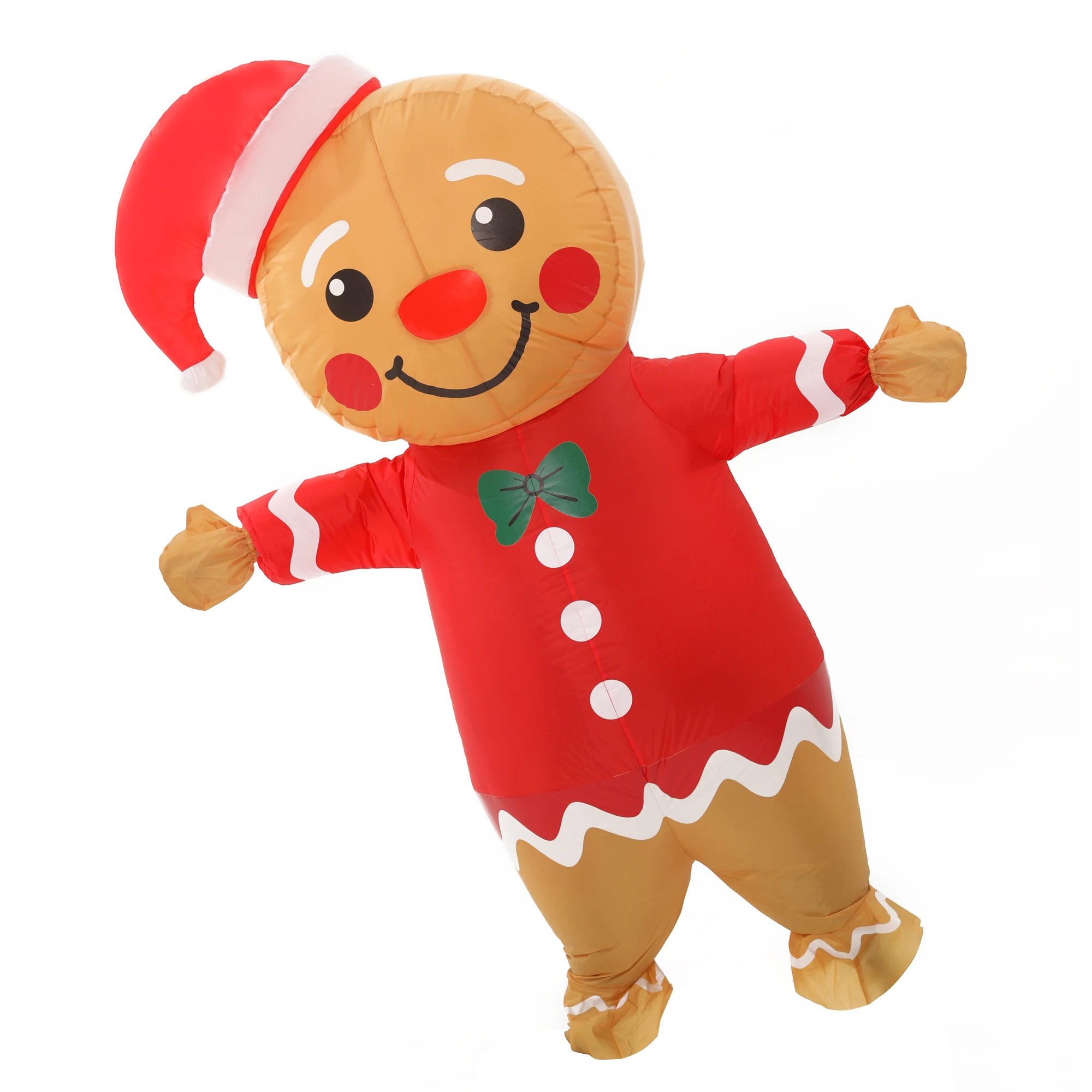 نفخ الزنجبيل رجل زي الكبار تفجير عيد الميلاد مضحك البدلة تأثيري كرنفال لعب الأدوار ملابس الهالوين