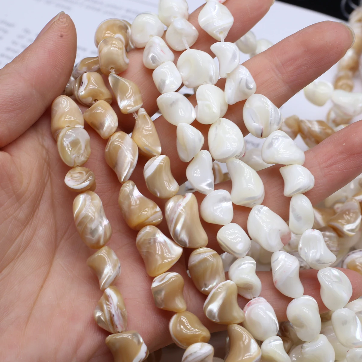 Natural Freshwater Shell Beading 10-15mm Irregular White Shell Loose Beads for Jewelry Making DIY Necklace Bracelet Accessories