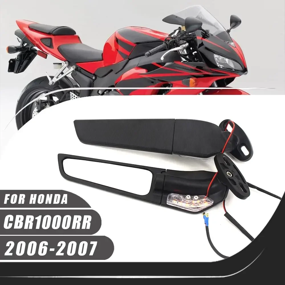 For Honda CBR1000RR 2006-2007 CBR 1000RR Motorcycle Aluminium Adjustable Rotate Sports Winglets Wing Stealth Mirrors