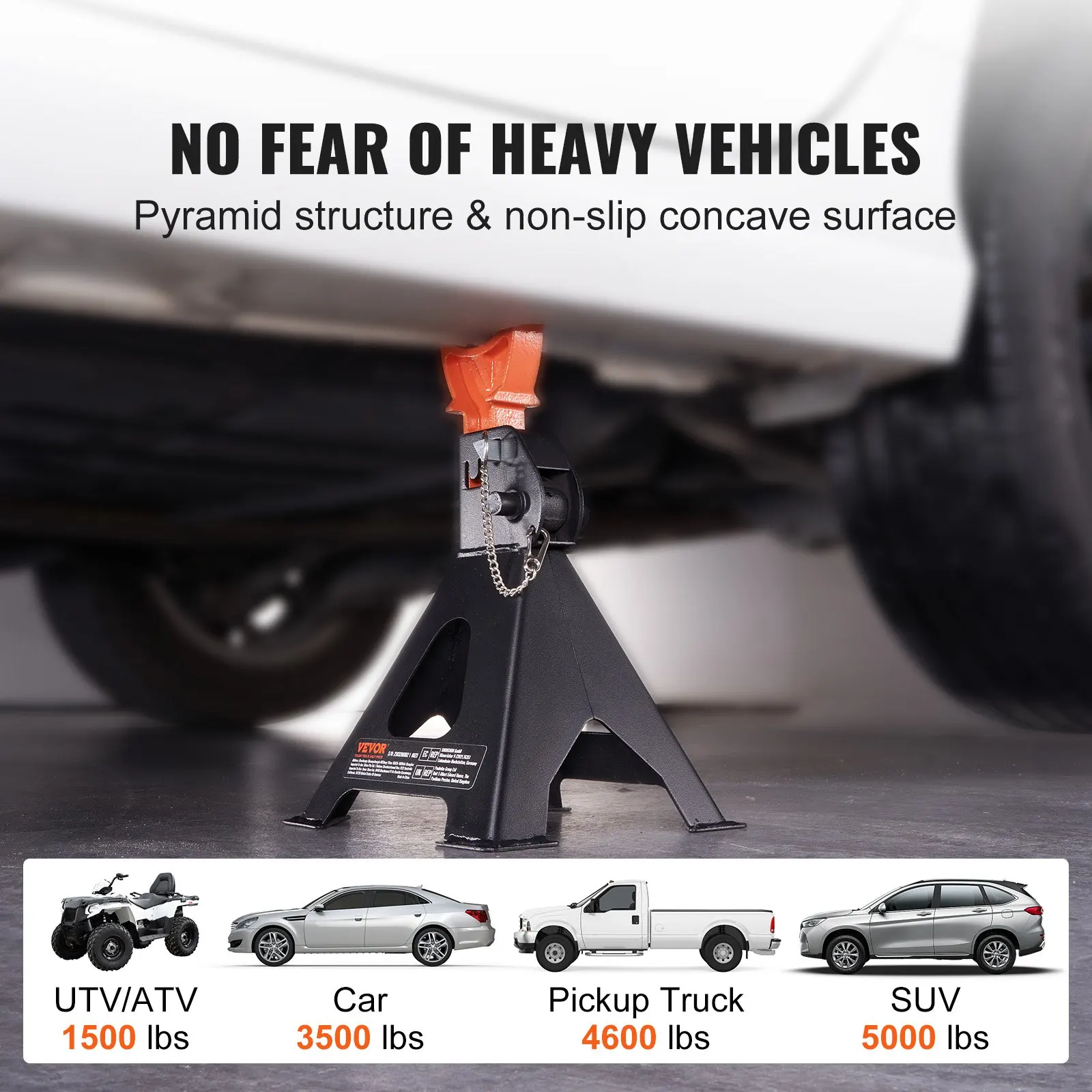 Jack Stands, 3 Ton (6000 lbs) Car Jack Stands Double Locking, 10.8-16.3 inch Adjustable Height, for lifting SUV, Truck,Car