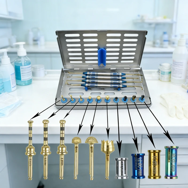 Dental Sinus Lift Kit - Professional Elevator Drill with Stopper Periosteal Separator Surgical Tool fast shipping