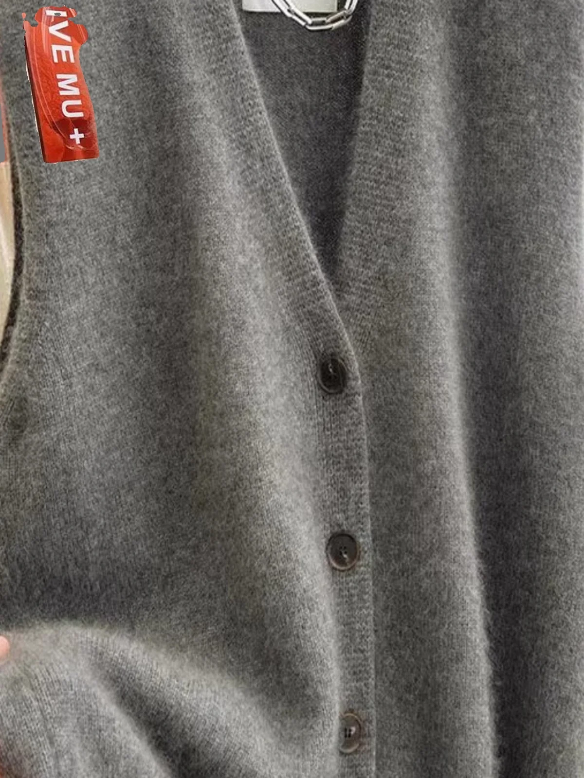 

Женский зимний новый жилет без рукавов, верхняя одежда, свитер с v-образным вырезом, джет, повседневный свободный крой, ape Pear Ape