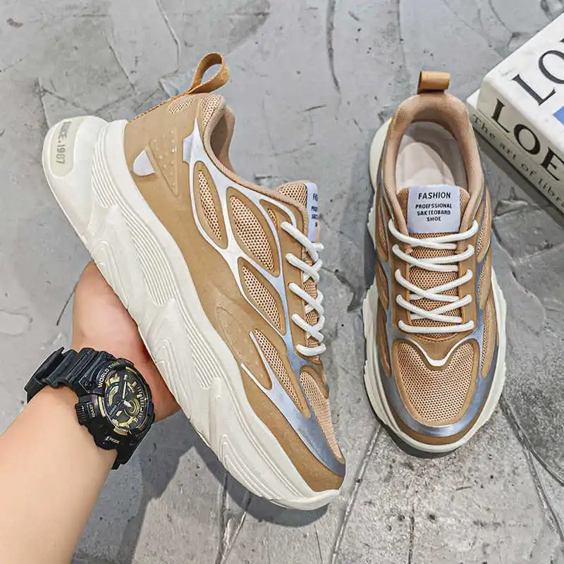 

Increase Height Camp Men's Shoes Outdoor Golf Tenis Sneakers Luxe Sports Baskette Comfortable Design Vintage Leading Teniz