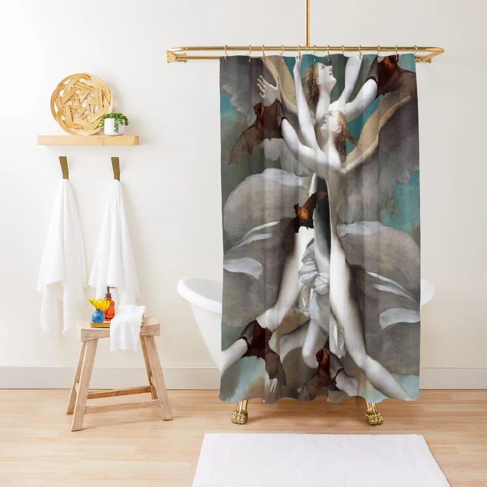 

SHADOWS OF PARADISE Shower Curtain Anime Shower Cute Shower Bathroom Accessory Waterproof And Anti-Mold Curtain