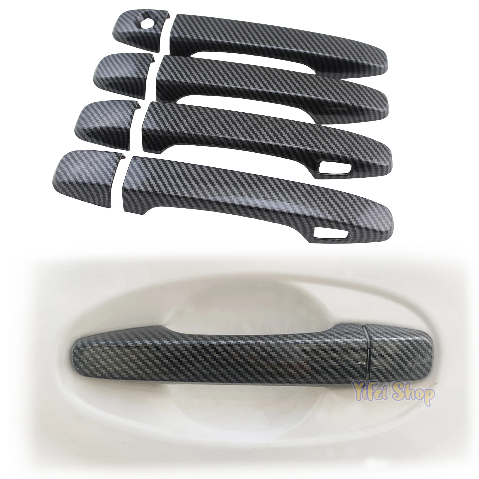 

Gloss Carbon Car Accessories Plated Door Handle Covers Paste Style For Toyota Avalon 2013 2014 2015 2016 2017 2018 Chrome Trim