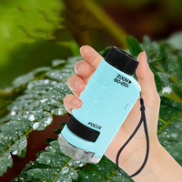 Educational Mini Handheld Microscope with LED Light 60-120x Pocket Microscope Battery Powered Home School Science Toys Gift