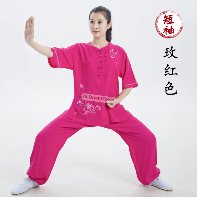 Chinese Trend Tai Chi Pak Vrouwen Geborduurde Martial Arts Oefening Uniform Kungfu Competitie Performance Kostuum Top + Broek