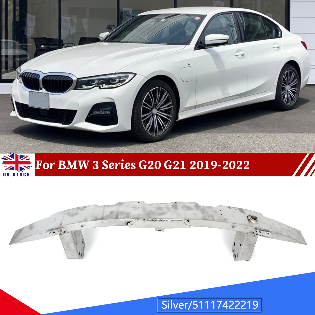 Image of 51117422219 51119464432 Ersatz für 2017–2022 BMW 3er G20 G21 G28 Stoßstangenverstärkungsstange Sturzbügel Schlagstange