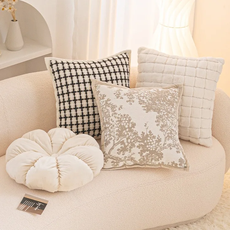45x45CM French Luxury Throw Pillow Cover Retro Simple Stamping Waist Cushion Cover Decor New Home Decorative Pillowcase