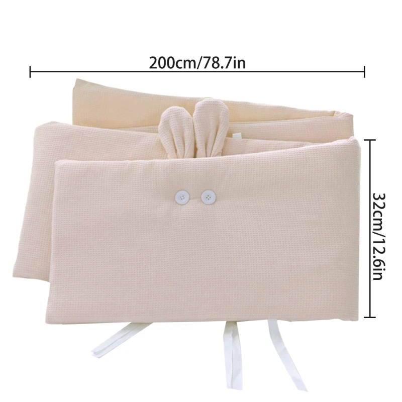 200x32cm Baby Cot Bumper Anti-collision Cushion for Newborn Girl Boy Crib Bumper Baby Nursery Cushion