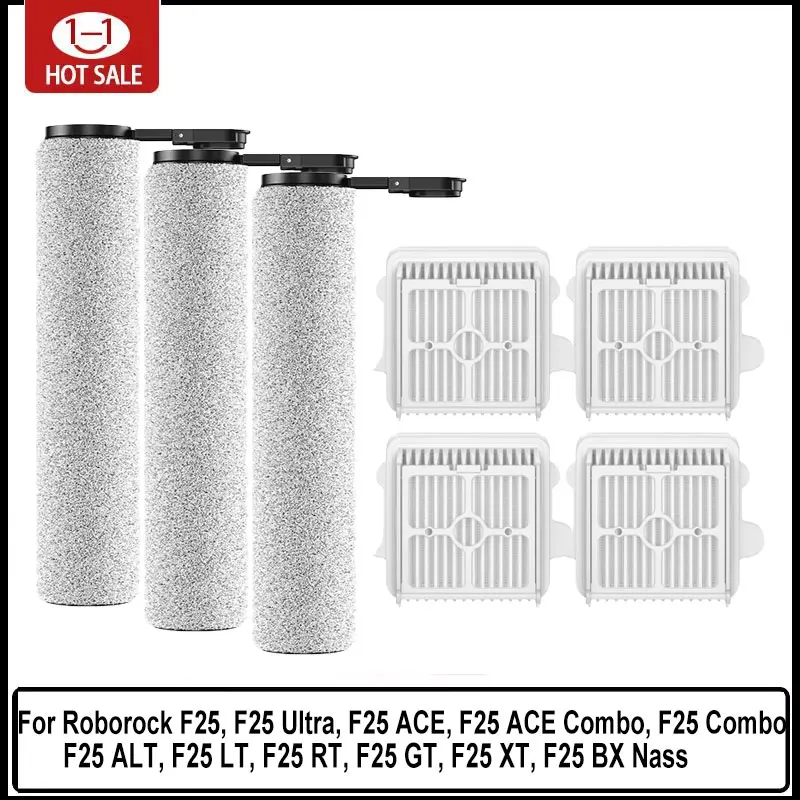 Roborock F25 ACE F25 Ultra, F25 Combo/ ALT/ LT/ RT/ GT/ XT/ BX Nass Replacement Brush Roll for Wet and Dry Vacuum Cleaners Parts