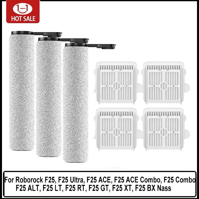 فرشاة دوارة بديلة لمكانس روبوروك F25 ACE و F25 Ultra و F25 Combo/ ALT/ LT/ RT/ GT/ XT/ BX للتنظيف الجاف والرطب
