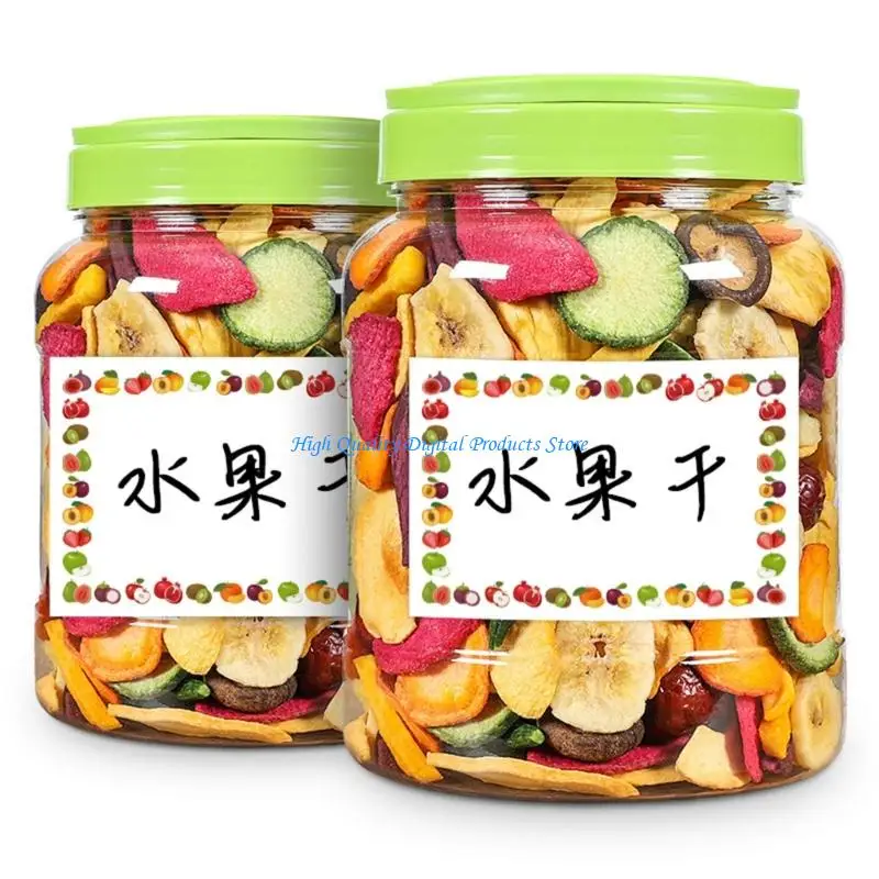 U2JE 100Pcs Fruit Pattern Sticker Adhesive Container Labels Freezer Labels For Bottles Jar Scrapbooking School Project