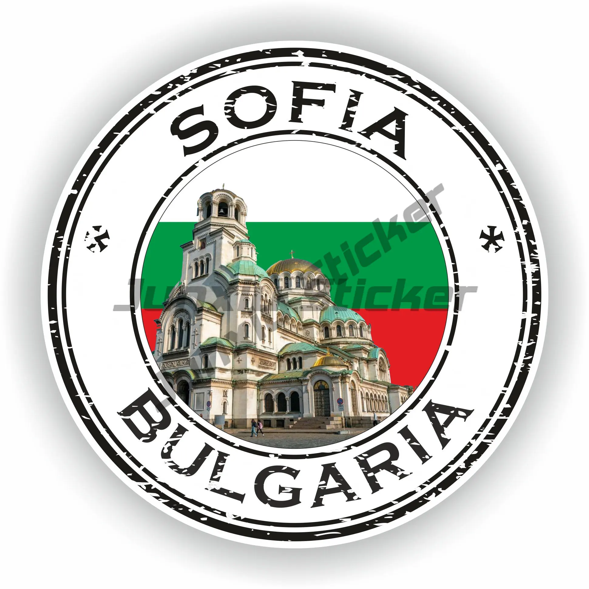 

Varna Sofia Bulgaria Round Flag Seal Sticker Bulgarian Air Force Country Code BG Coat of Arms Waterproof Vinyl Decal Accessories
