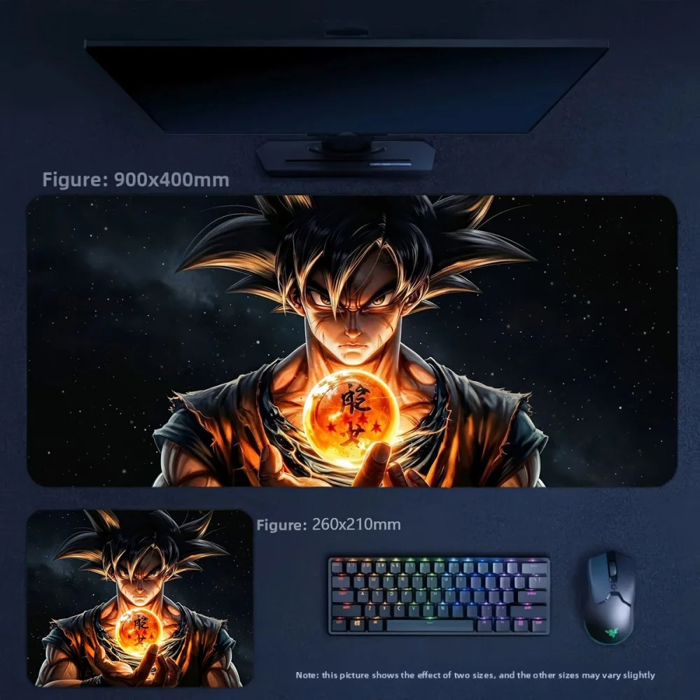 New Precision Edge Locking High-quality Dragon Ball Printed Leather Mouse Pad Boys E-sports Game Non-slip Keyboard Pad Table Mat