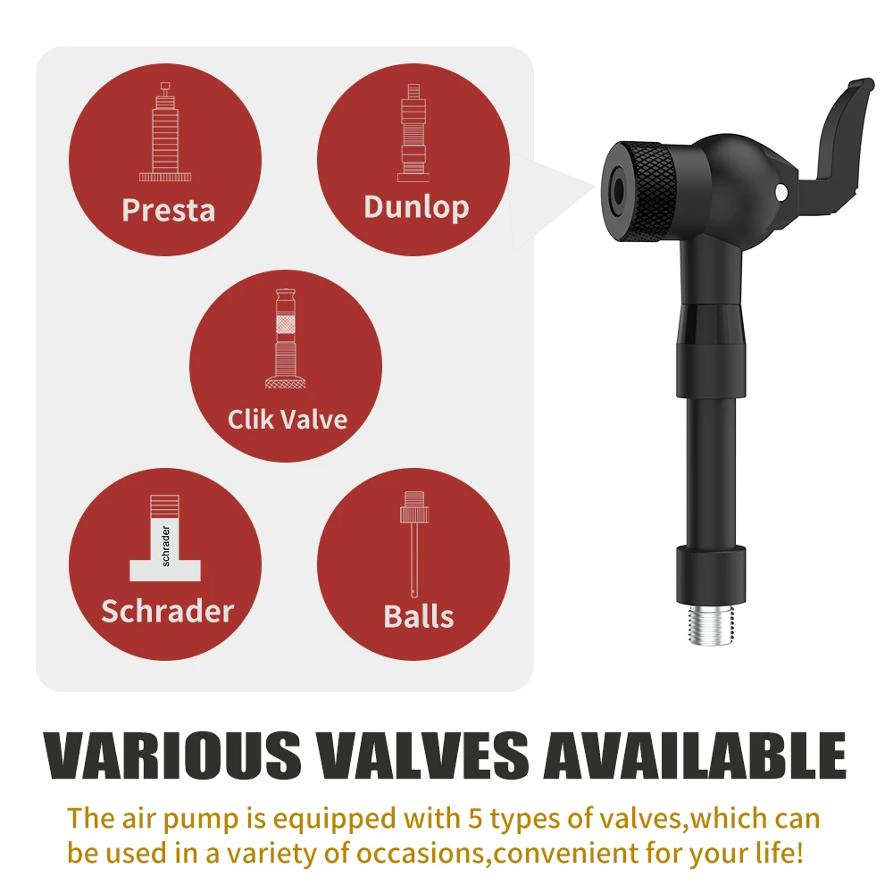 

Адаптер для шланга насоса для накачки шин, быстросъемный воздушный штуцер с фиксацией для велосипедных и электрических насосов, совместимый с клапанами Presta, Schrader и Clik