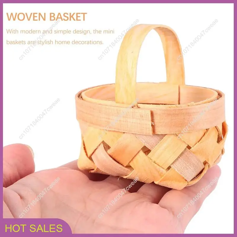 

120 шт., мини-корзины из древесной щепы, ручные тканые корзины, украшения, коробка для хранения конфет-A98U