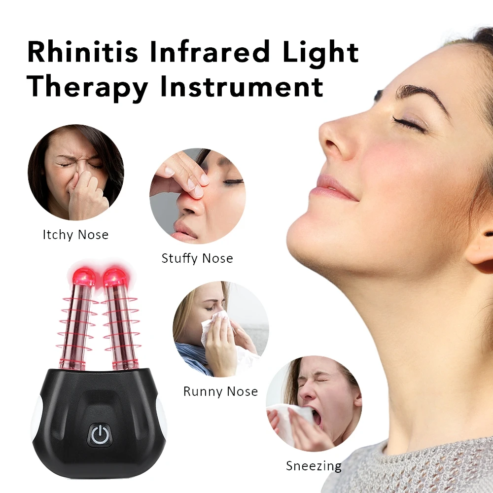 

Smart Infrared Light Nose Massage Rhinitis Phototherapy Nasopharyngeal Care Laser Itchy Nose Relief Soothing Device &Charge Base