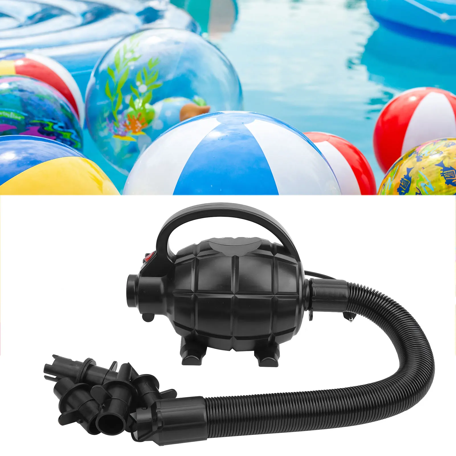 

600W Electric Air Pump Inflatable Boat Raft Mattress Portable Inflator Pump