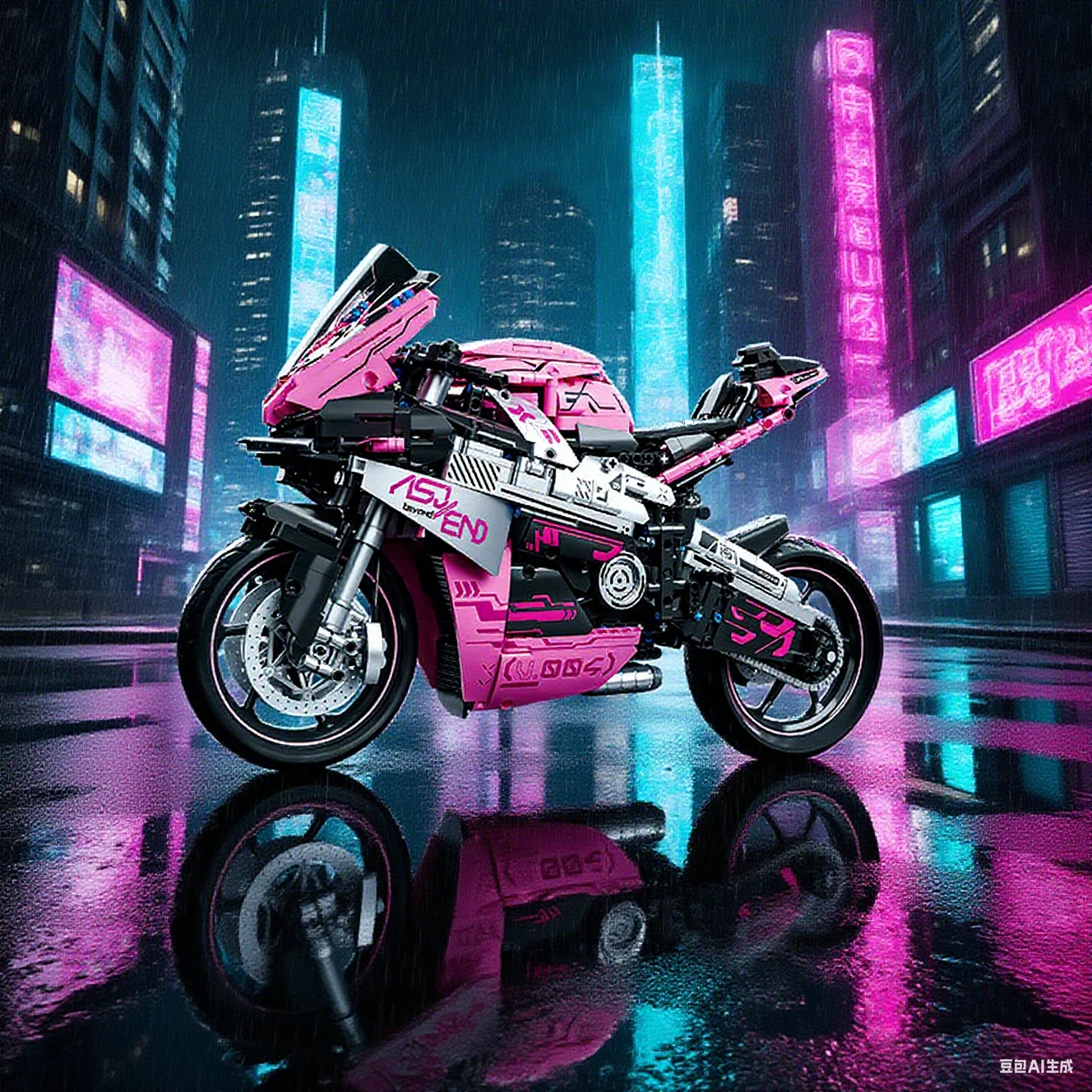 

1543 шт. технические суперскоростные розовые строительные блоки для мотоциклов MOC мотоцикл кирпич 1:5 конструктор для детей и взрослых подарки на день рождения