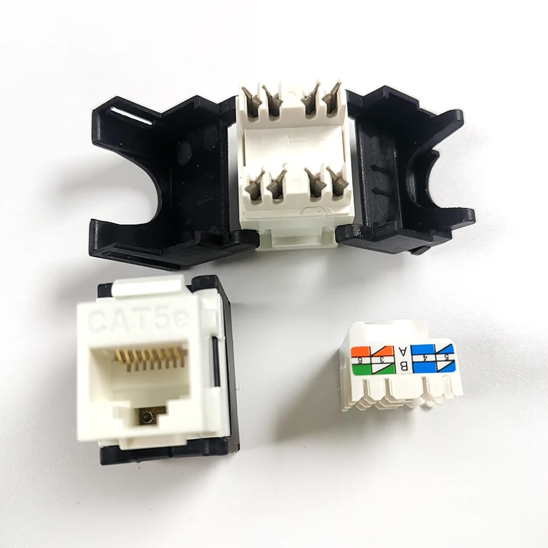5 pz UTP Cat5E Modulo RJ45 Keystone Jack Cat5E Modulo di Rete Connettore Keystone Per Piastra A Parete Presa Adattatore di Presa Del Computer