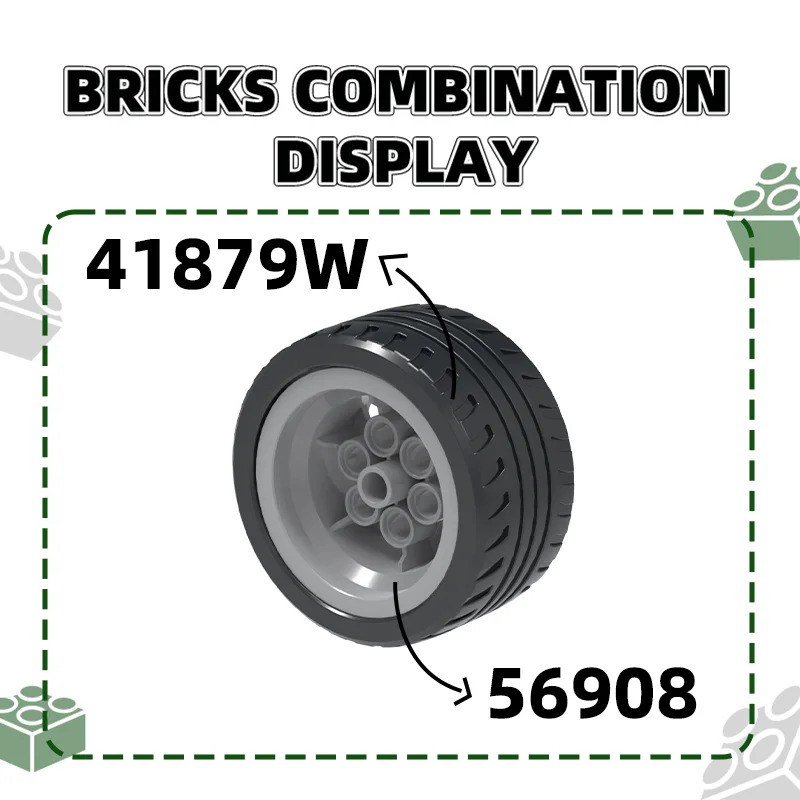 WANGE 6Pcs/Lot 0 56×28 wheel hub Block Moc Color Accessories Compatible with Brick DIY Children's educational Toy Assembly  Box