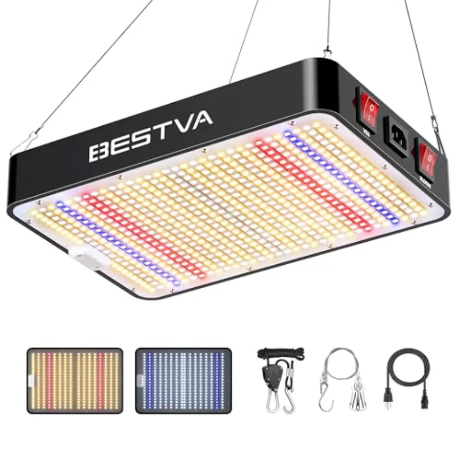 

LED Grow Light Full Spectrum Grow Lights for Indoor Plants with Veg and Bloom Switches Quiet Cooling Fan for Seedling Veg Bloom