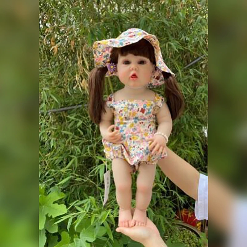 55CM Reborn Toddler Baby Doll Princess Girl Erin Full Body Silicone Baby Dolls Hand-detailed Painting 3D Skin with Visible Veins