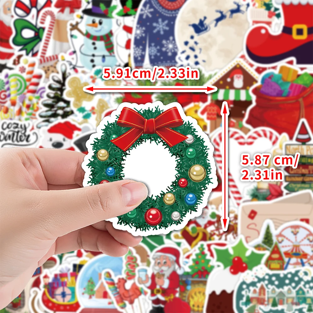 

10/30/50pcs Cute Cartoon Christmas Santa Tree Stickers Kids DIY Sticker Toy Gift Suitcase Laptop Bike Phone Funny Decals Decor