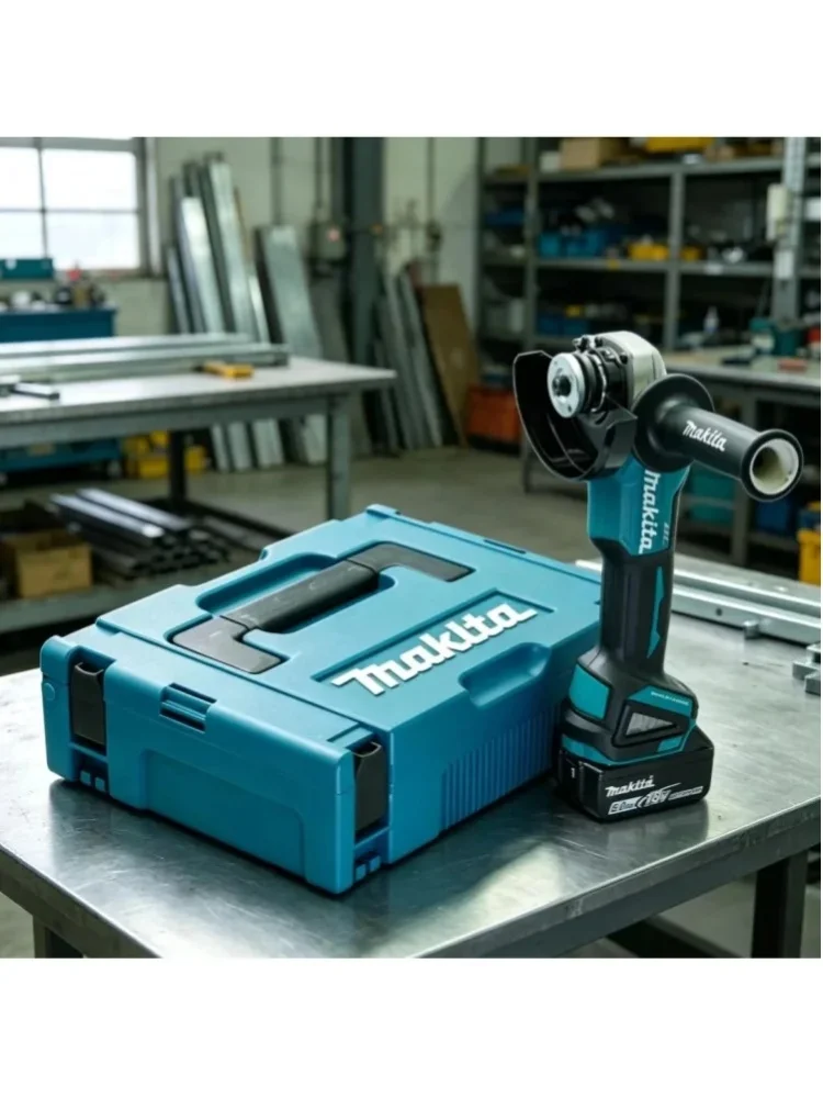 18V Lithium-Akku-Winkelschleifer Makita DGA404 Bürstenloser Elektrischer Winkelschleifer 125mm zum Schneiden Polieren Schwere Aufgaben, 18V 6Ah Akku