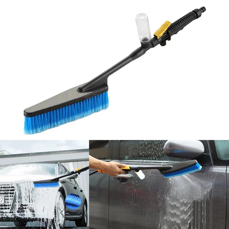 Car Cleaning Brush Tools Car Wash Brush Retractable Long Handle Water Flow Detector Foam Bottle Cleaning