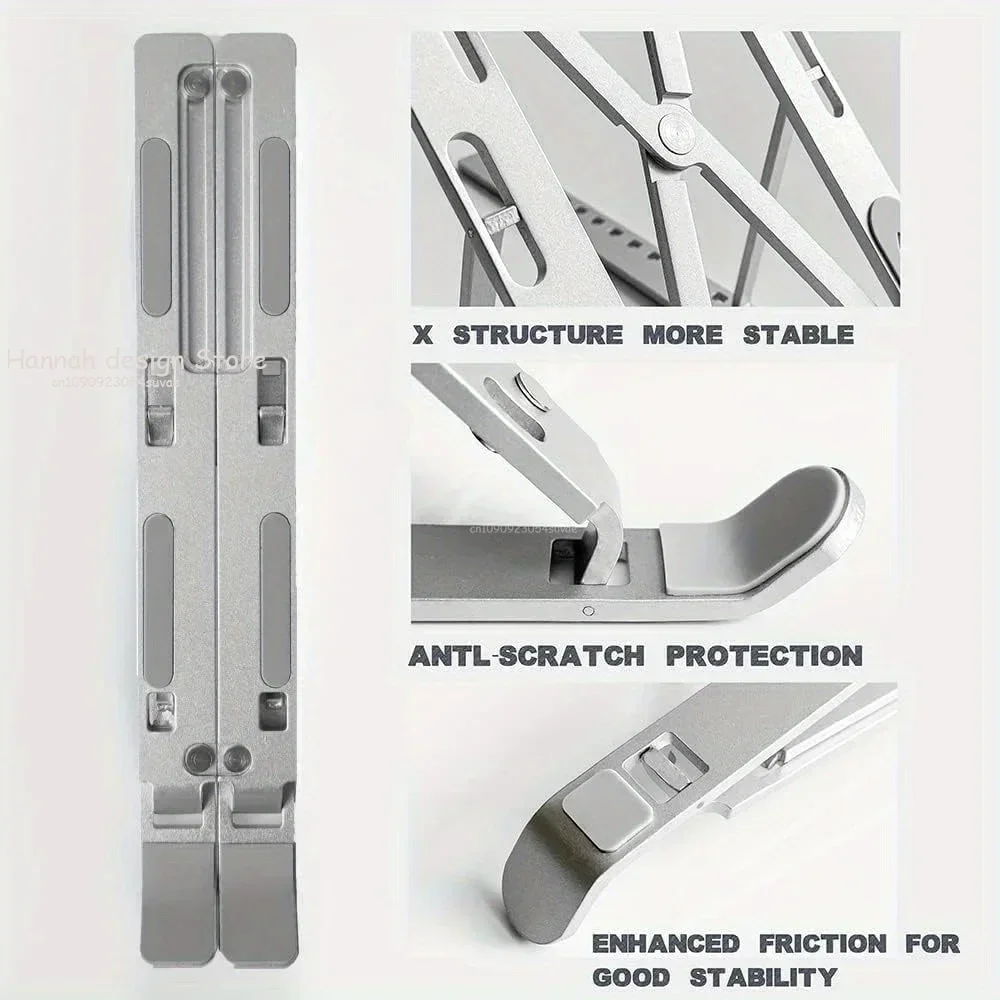 Universal Laptop Stand Adjustable Notebook Holder For Macbook Non-slip Foldable Cooling Base Bracket For Laptop/ Tablet/ Phone