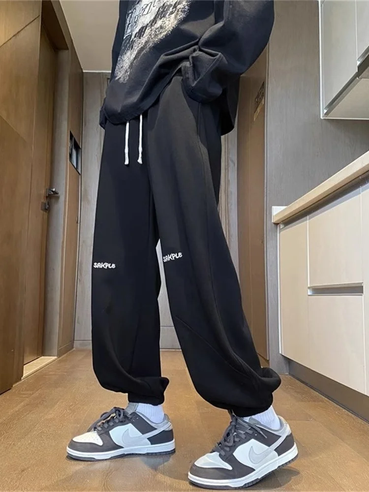 

Молодежные спортивные брюки с вышивкой, мужские, весенне-осенние, в американском ретро-стиле, оверсайз, модные, в стиле Харлан, повседневные, свободного кроя