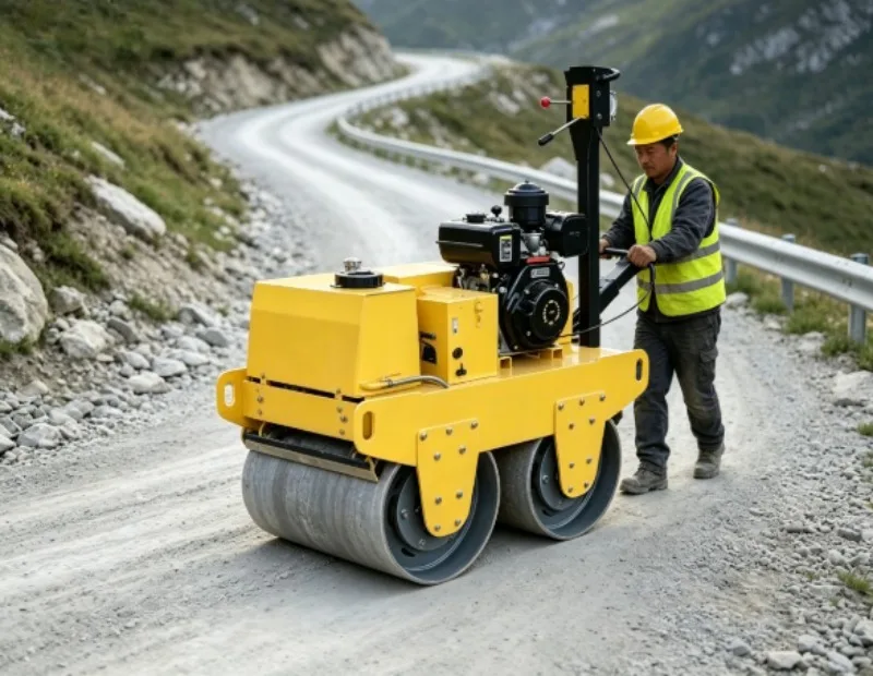 Diesel Engine Double Drum Road Roller, Compact Mini Road Compactor Machine for Municipal Road Maintenance Project