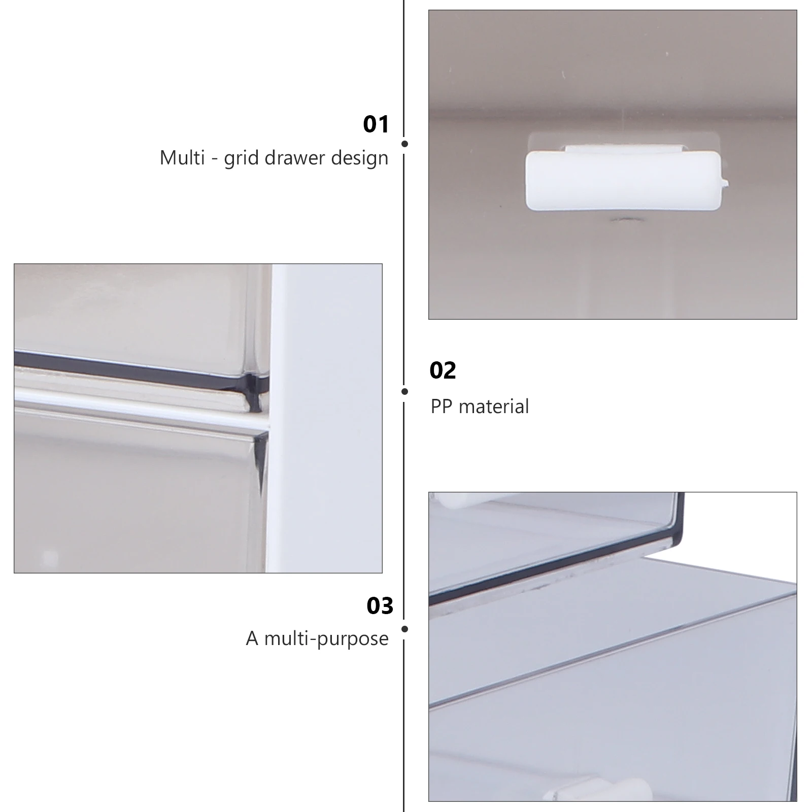 

Makeup Box Drawer Desktop Container Multifunction White Pp Cosmetics Rack Student